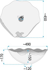 Rea Handmade Art, keramické umývadlo na dosku 490x440x180 mm, béžová, REA-U6326