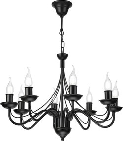 Luster na reťazi ANTON 8xE14/60W/230V čierny