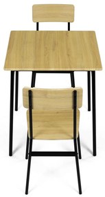 Jedálenský set Industrial s 2 stoličkami, 70 x 70x 76 cm, divoký dub