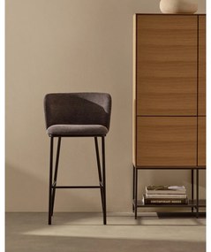 Tmavosivá barová stolička (výška sedadla 65 cm) Ciselia – Kave Home