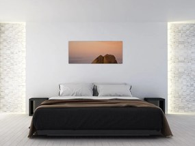Obraz západu slnka v skalách (120x50 cm)