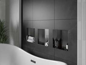 Mexen X-Wall-NR, polica na zapustenie bez príruby 30 x 30 cm, grafitová matná - 19E1303010