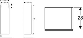 Geberit 500.361.JR.1 - Závesná kúpeľňová skrinka Smyle Square 118x36 cm orech