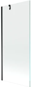 Mexen Next, vaňová  zástena 1-krídlová 80 x 150 cm, fixné krídlo, 6 mm číre sklo, čierny profil, 895-080-000-00-00-70
