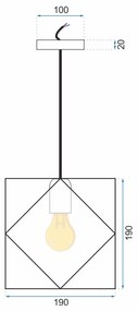 Toolight, stropná lampa 19x19cm 1xE27 APP287-1CP, čierna, OSW-08405