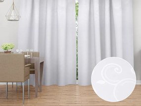 Biante Dekoračný záves TF-100 Biele ornamenty s lístkami 150x160 cm