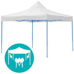 Záhradný pavilón- biely+bočné steny+prenosná taška-2,9x2,9 m
