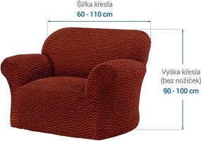 Bielastické poťahy CRISTINA medená kreslo (š. 60 - 110 cm)