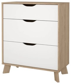 Biela/v prírodnej farbe komoda v dekore duba 79x92x40 cm Ikast – Tvilum