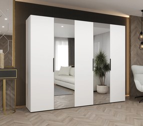 Šatníková skriňa 250 cm Mirabella 2 (biela + čierna). Akcia -19%. Vlastná spoľahlivá doprava až k Vám domov. 1126426