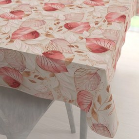 Biante Dekoračný obdĺžnikový obrus Leona LN-172 Ružovo-vínové listy na režnom 60x100 cm