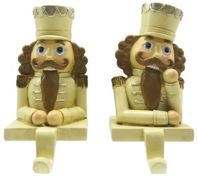 Háčik na vianočnú pančuchu Luskáčik v zlatom - 7*6*12 cm