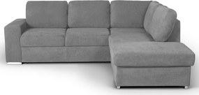 Rohová sedacia súprava Eddi, stredne šedá látka, pravý roh