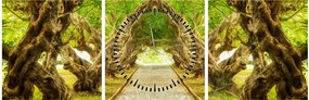 Obraz - Živý tunel z plumérií (s hodinami) (90x30 cm)