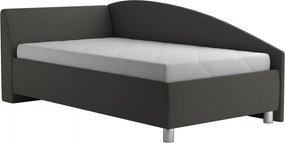 Rohová posteľ Andrew ľavá 110x200 cm, tmavo šedá látka