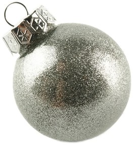 DECOLED Súprava ozdôb, priemer 6 cm, strieborná