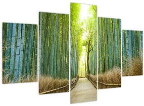 Obraz - Ulička s bambusmi (150x105 cm)