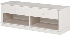 Biely TV stolík z borovicového dreva 137x47 cm Anita – Støraa
