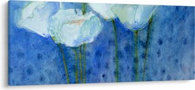 Obraz - Biele tulipány (120x50 cm)
