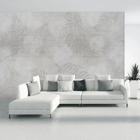 Fototapeta - Betón s lístkami (147x102 cm)