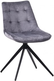 Jedálenská stolička Merna - zamat - Tmavo sivá