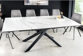 Rozkladací jedálenský stôl Alpine 43844 160/200x90cm Ceramik White marble  - Komfort-nábytok