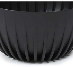 PLASTOVÝ KVETINÁČ STRIPPED ECO SADA 2KS 16X30 CM+15X24 CM ČIERNA