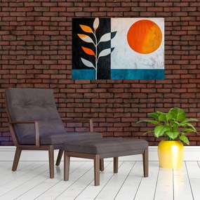 Obraz - Abstrakcia rastliny a slnka (90x60 cm)