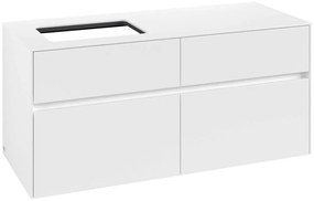 VILLEROY &amp; BOCH Collaro závesná skrinka pod umývadlo na dosku (umývadlo vľavo), 4 zásuvky, 1200 x 500 x 548 mm, White Matt, C11300MS
