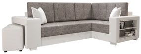 Rohová sedacia súprava Lush (sivá + biela) (P). Akcia -20%. Vlastná spoľahlivá doprava až k Vám domov. 1062062