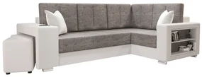 Rohová sedacia súprava Lush (sivá + biela) (P). Akcia -20%. Vlastná spoľahlivá doprava až k Vám domov. 1062062