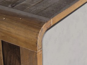 furniture-nabytek.cz - Masívna kúpeľňová skrinka Dingle z recyklovanej borovice a MDF, lakovaná, prírodná / šedá – 40×25×110 cm
