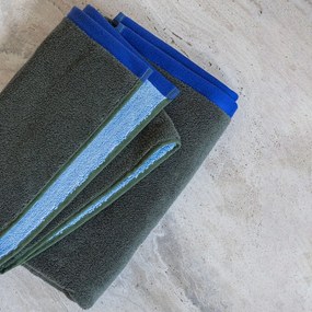 Tmavozelený/modrý froté uterák z Bio bavlny 50x90 cm Soft – Mette Ditmer Denmark