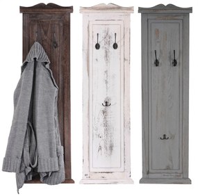 2x vešiaková stena s 3 vešiakmi 33040 - 109x28x3,5 cm, antik sivá