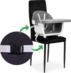 ECOTOYS Detská 2v1 jedálenská stolička ECOTOYS, sivá