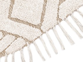 Okrúhly bavlnený koberec ø 140 cm béžový HORASAN Beliani