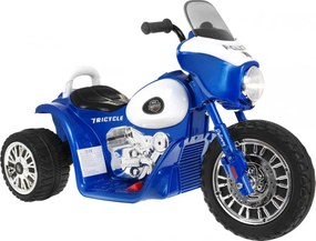 Ramiz Chopper batériový bicykel pre deti Modrý + 3 kolesá + Zvuky + LED svetlá