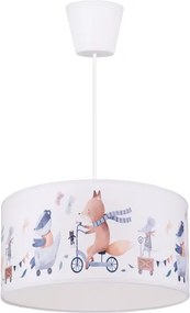 Brilagi - LED Detský luster na lanku BOBO 1xE27/60W/230V pr. 35 cm biela/zvieratká