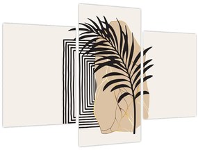Obraz - Abstrakcia s tropickými listami N⁰3 (90x60 cm)