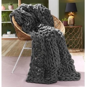 MERADISO® Pletená deka hrubej priadze, 120 x 150 cm (antracitová), šedá (100285408)
