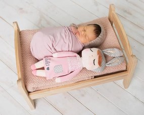 Spiaca bábika Angela ružová s menom Ema