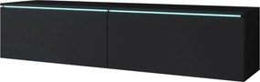 TV skrinka LED 140 cm závesná alebo stojaca čierny grafit Lowboard D