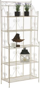 Kovová polica regál Caria - Krémová antik