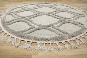 Koberec Berber 7063 3D kruh svetlosivý