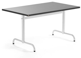 Stôl PLURAL, 1200x800x720 mm, linoleum - tmavošedá, biela