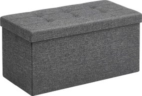 SONGMICS Taburetka 80 L, lavica s úložným priestorom, nosnosť do 300 kg, tmavosivá