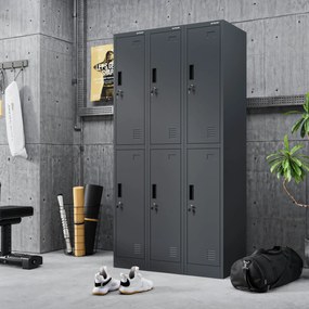 Šatníková skriňa pre zamestnancov antracitová IGOR 1 Plus 316,5 x 1850 x 450 mm