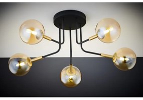 Jupiter 2038 - Luster na tyči BURANO 5xG9/10W/230V čierna/zlatá/béžová
