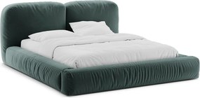 Čalúnená dvojlôžková posteľ s úložným priestorom s roštom 180x200 cm v petrolejovej farbe Martina – Micadoni