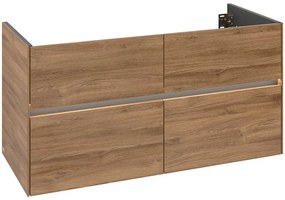 VILLEROY &amp; BOCH Collaro závesná skrinka pod umývadlo, 4 zásuvky, s LED osvetlením, 1196 x 498 x 603 mm, Oak Kansas, C140B0RH